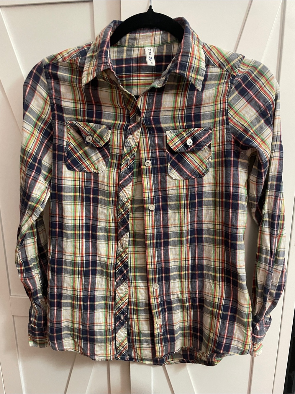 Women’s Plaid Button-Up Shirt - Multi-Colored